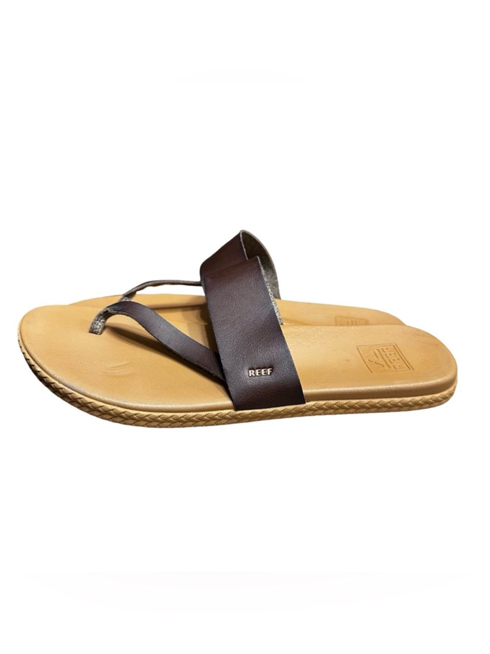 REEF Brown Cushion Sol Flat Sandals Size 12 Tan Comfort Beach Summer Espadrilles - Picture 3 of 9